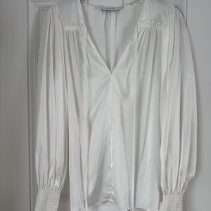 Rebecca Taylor sateen tie front blouse